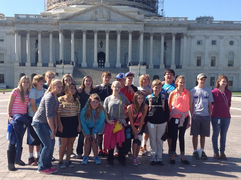group of young people on tour in Washington DC