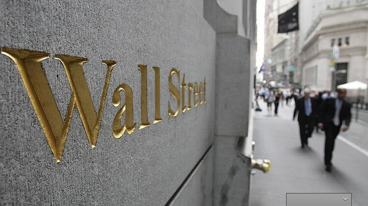 Wall Street sign on the wall