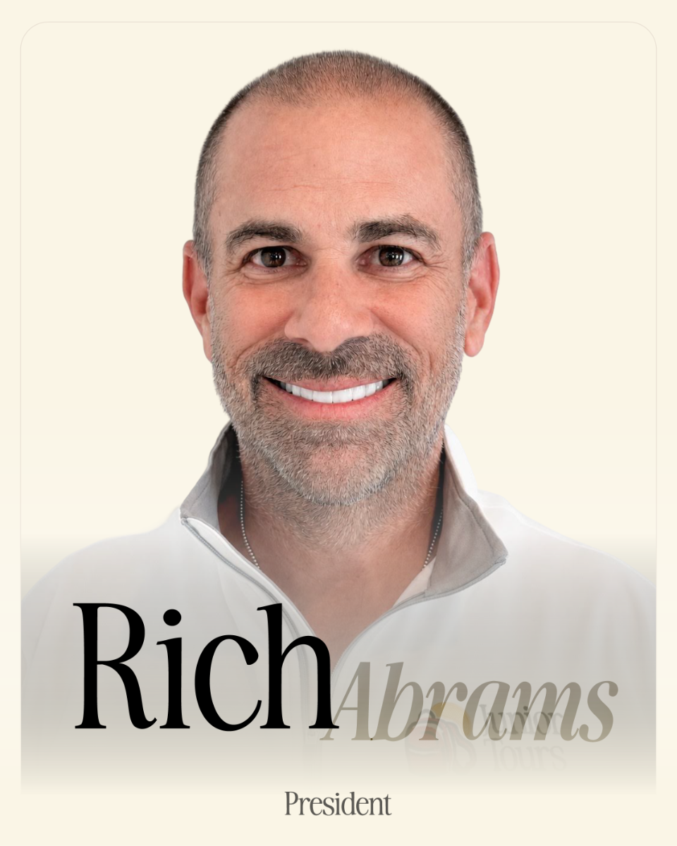 Portrait of Rich Abrams smiling; name 'Rich Abrams' and title 'President' displayed.