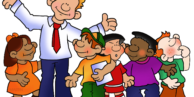 chaperone with kids illustration