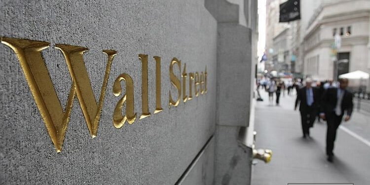 Wall Street sign on the wall